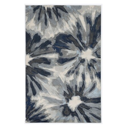 Homeroots 39 x 59 in. Ivory, Blue Polypropylene Rug 375519